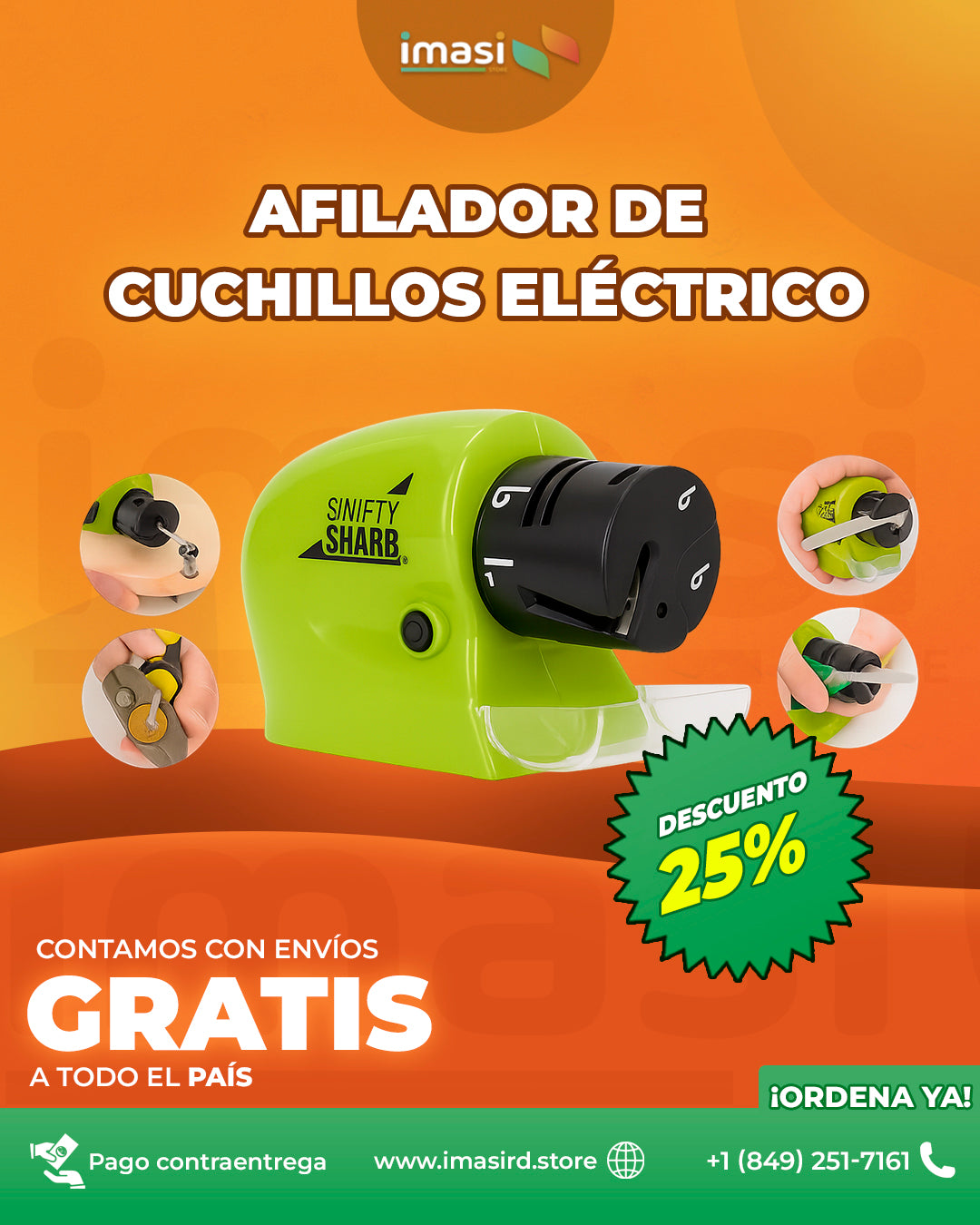 Afilador de Cuchillos Eléctrico ChefPower™ | 4 en 1: ¡Afila Cuchillos, Tijeras, destornilladores y Más con la Máxima Precisión!
