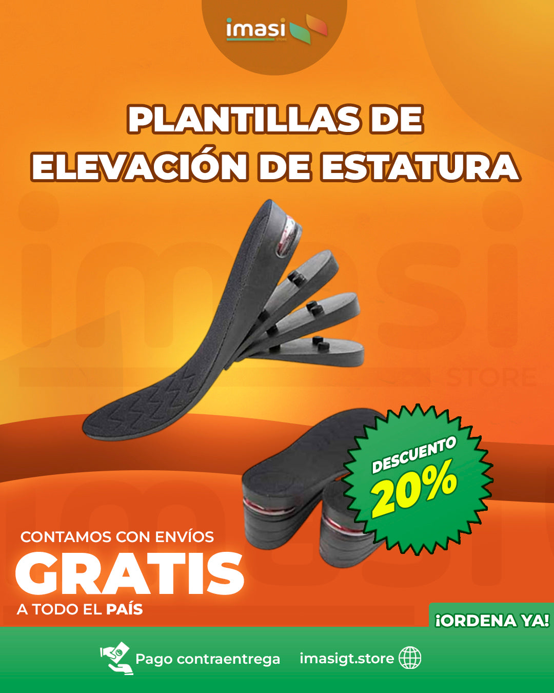 Plantilla de elevación de estatura ElevateStep™ | ¡Sube tu estatura al instante con total discreción!