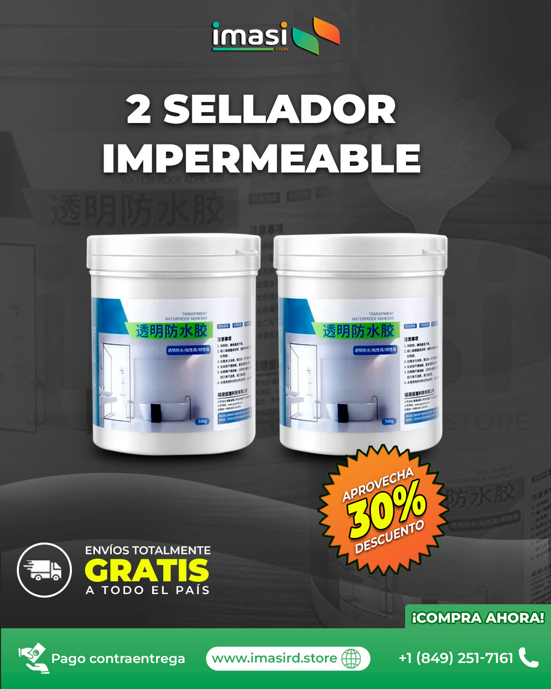 Combo DOS (2) Selladores Impermeabilizante AquaFix™ | ¡Sella filtraciones sin dañar el diseño! Sellador Impermeabilizante